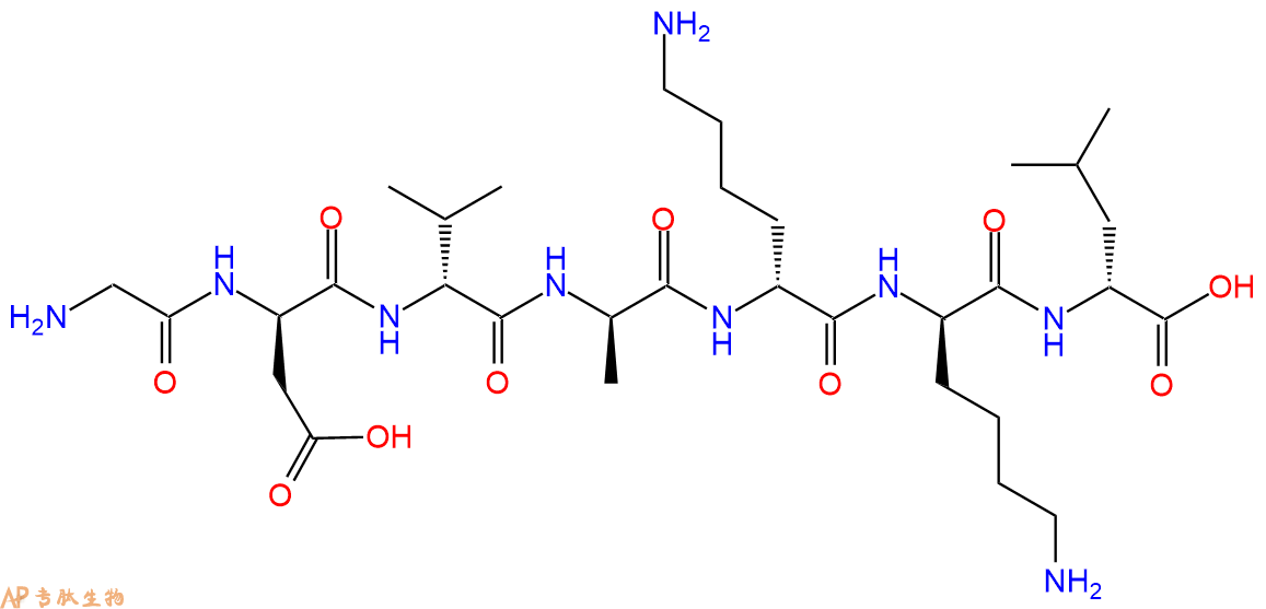 专肽生物产品H2N-Gly-DAsp-DVal-DAla-DLys-DLys-DLeu-COOH