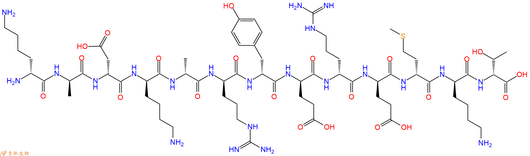 专肽生物产品H2N-DLys-DAla-DAsp-DLys-DAla-DArg-DTyr-DGlu-DArg-D
