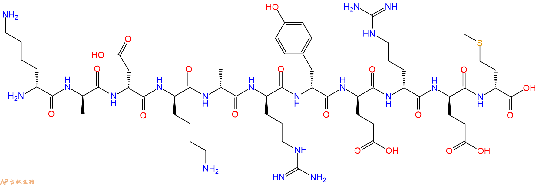 专肽生物产品H2N-DLys-DAla-DAsp-DLys-DAla-DArg-DTyr-DGlu-DArg-D