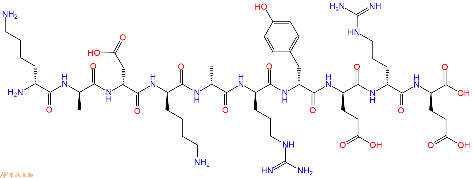 专肽生物产品H2N-DLys-DAla-DAsp-DLys-DAla-DArg-DTyr-DGlu-DArg-D