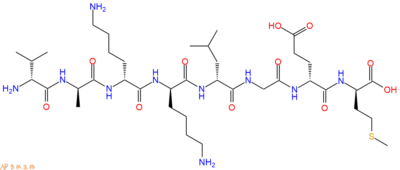 专肽生物产品H2N-DVal-DAla-DLys-DLys-DLeu-Gly-DGlu-DMet-COOH