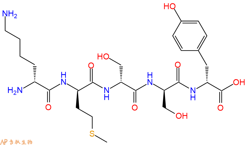 专肽生物产品H2N-DLys-DMet-DSer-DSer-DTyr-COOH