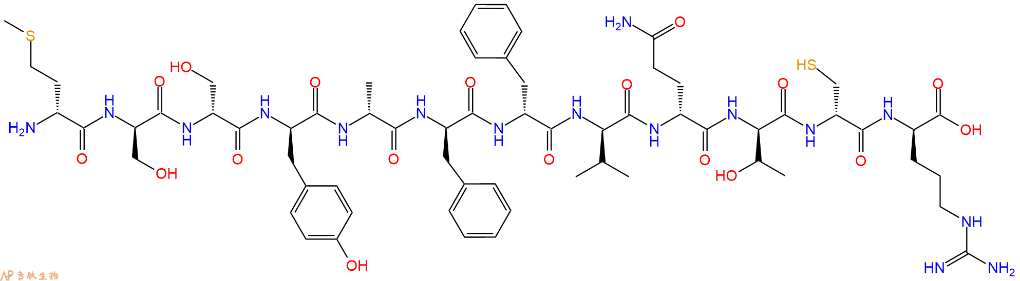 专肽生物产品H2N-DMet-DSer-DSer-DTyr-DAla-DPhe-DPhe-DVal-DGln-D