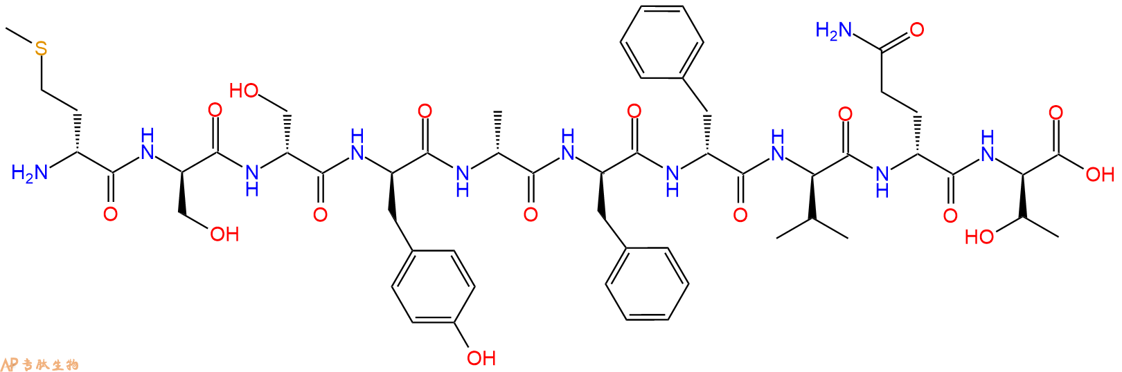 专肽生物产品H2N-DMet-DSer-DSer-DTyr-DAla-DPhe-DPhe-DVal-DGln-D