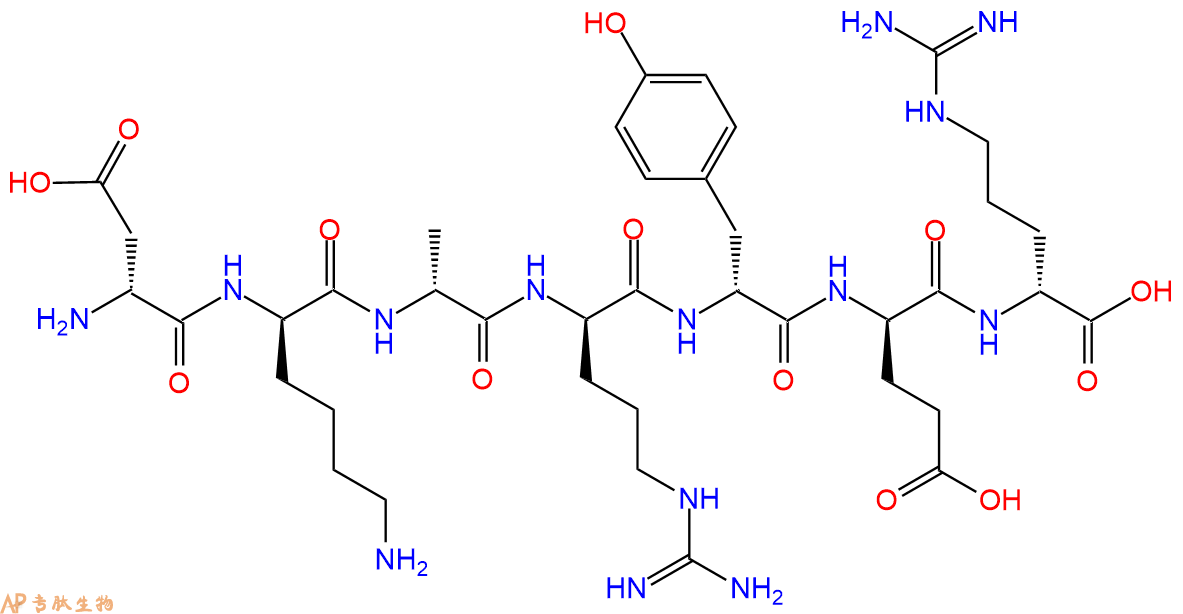 专肽生物产品H2N-DAsp-DLys-DAla-DArg-DTyr-DGlu-DArg-COOH