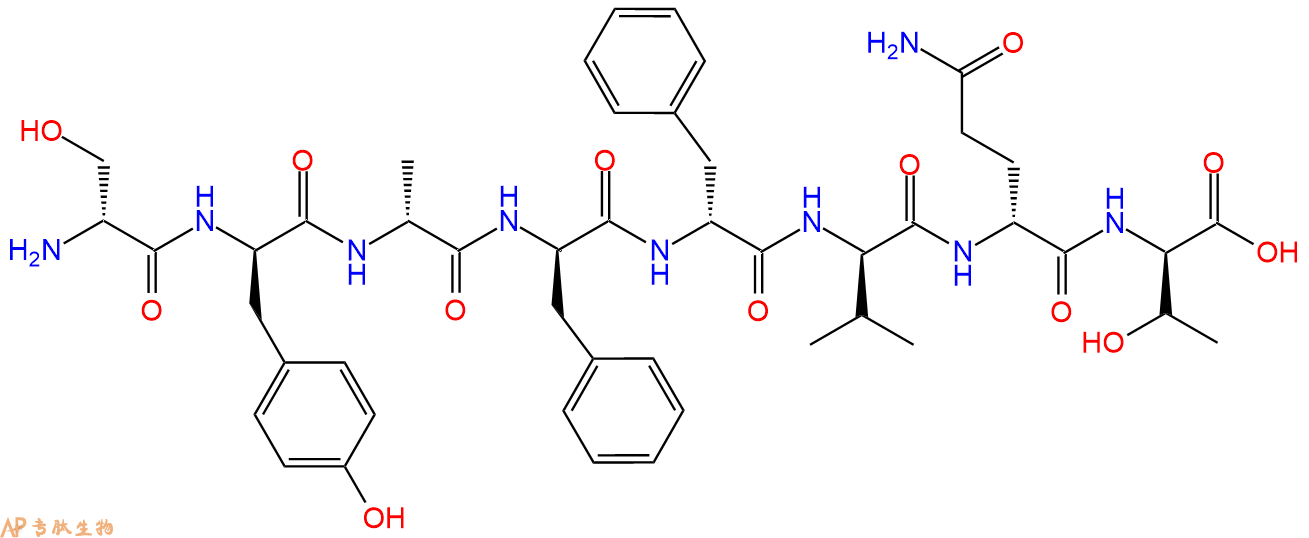 专肽生物产品H2N-DSer-DTyr-DAla-DPhe-DPhe-DVal-DGln-DThr-COOH