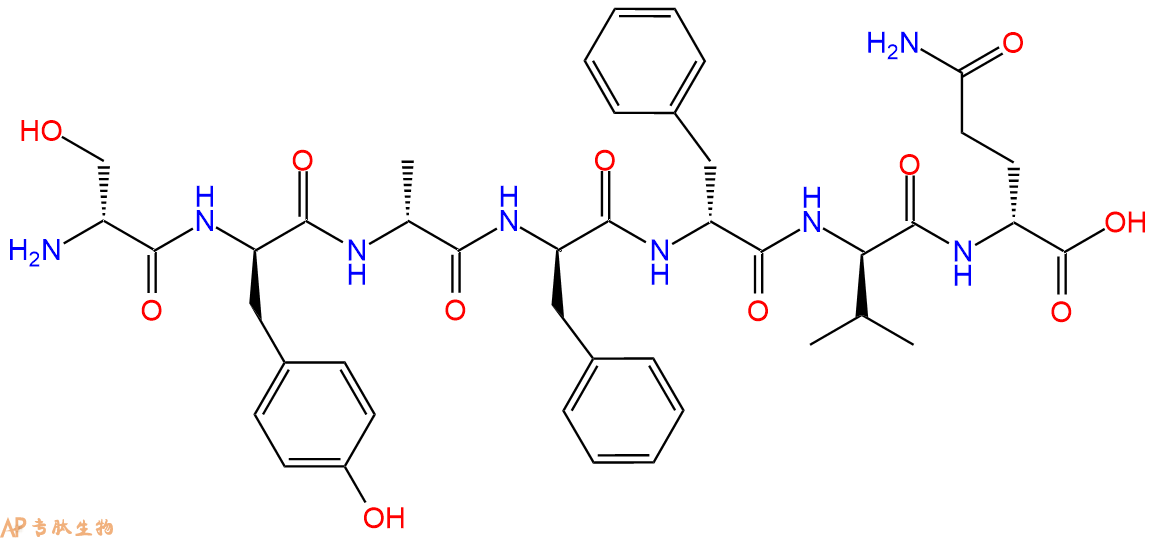 专肽生物产品H2N-DSer-DTyr-DAla-DPhe-DPhe-DVal-DGln-COOH