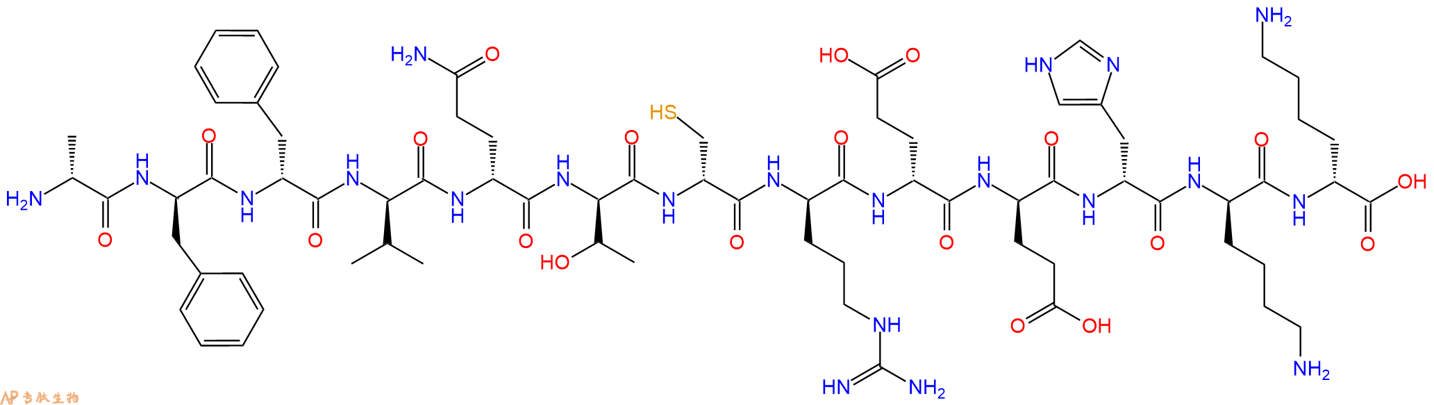 专肽生物产品H2N-DAla-DPhe-DPhe-DVal-DGln-DThr-DCys-DArg-DGlu-D