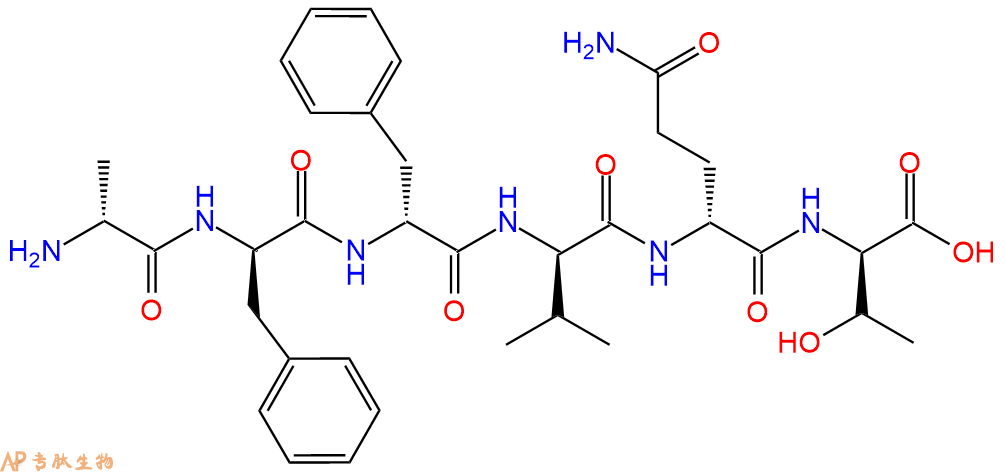 专肽生物产品H2N-DAla-DPhe-DPhe-DVal-DGln-DThr-COOH