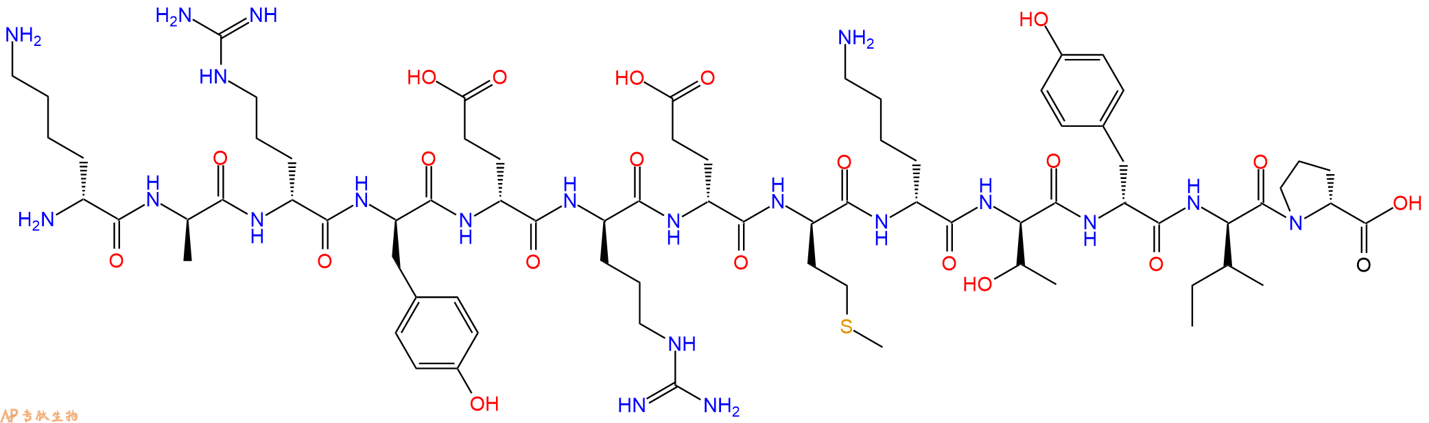 专肽生物产品H2N-DLys-DAla-DArg-DTyr-DGlu-DArg-DGlu-DMet-DLys-D
