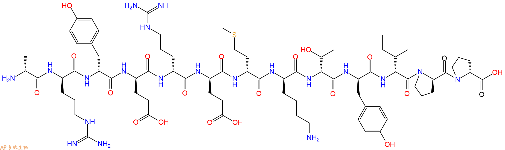 专肽生物产品H2N-DAla-DArg-DTyr-DGlu-DArg-DGlu-DMet-DLys-DThr-D