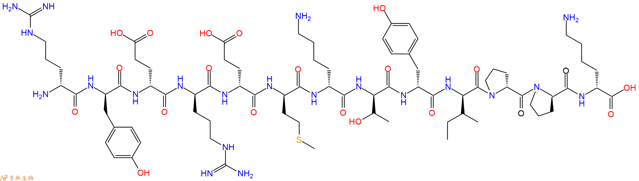 专肽生物产品H2N-DArg-DTyr-DGlu-DArg-DGlu-DMet-DLys-DThr-DTyr-D