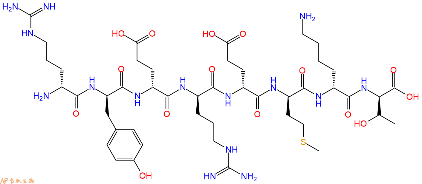 专肽生物产品H2N-DArg-DTyr-DGlu-DArg-DGlu-DMet-DLys-DThr-COOH