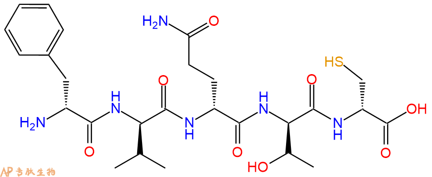 专肽生物产品H2N-DPhe-DVal-DGln-DThr-DCys-COOH