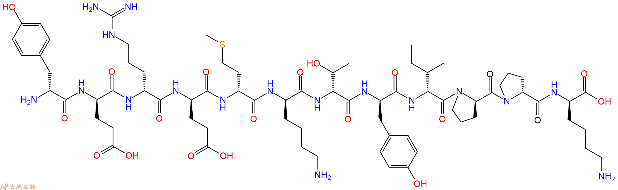 专肽生物产品H2N-DTyr-DGlu-DArg-DGlu-DMet-DLys-DThr-DTyr-DIle-D