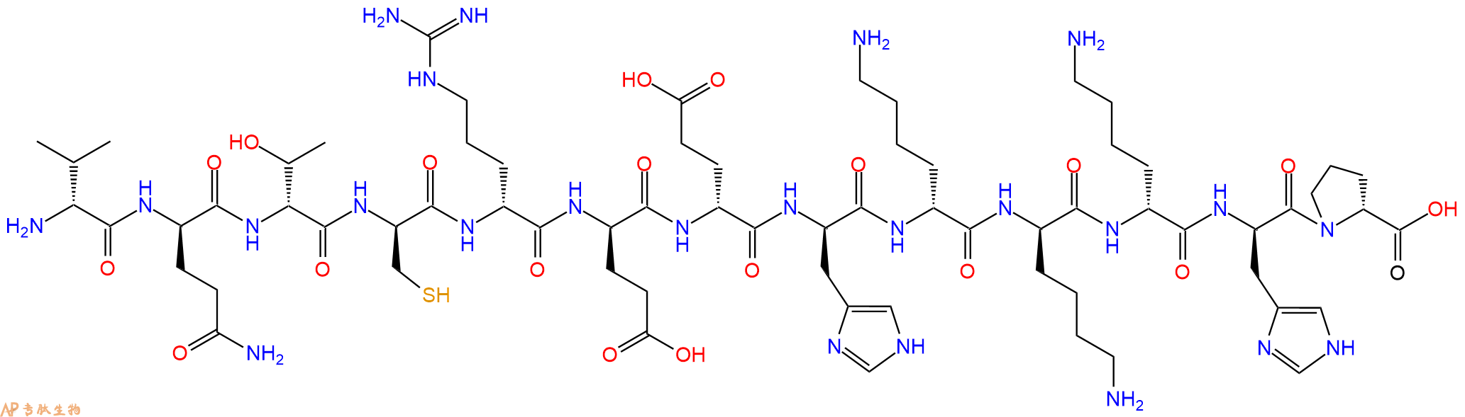 专肽生物产品H2N-DVal-DGln-DThr-DCys-DArg-DGlu-DGlu-DHis-DLys-D