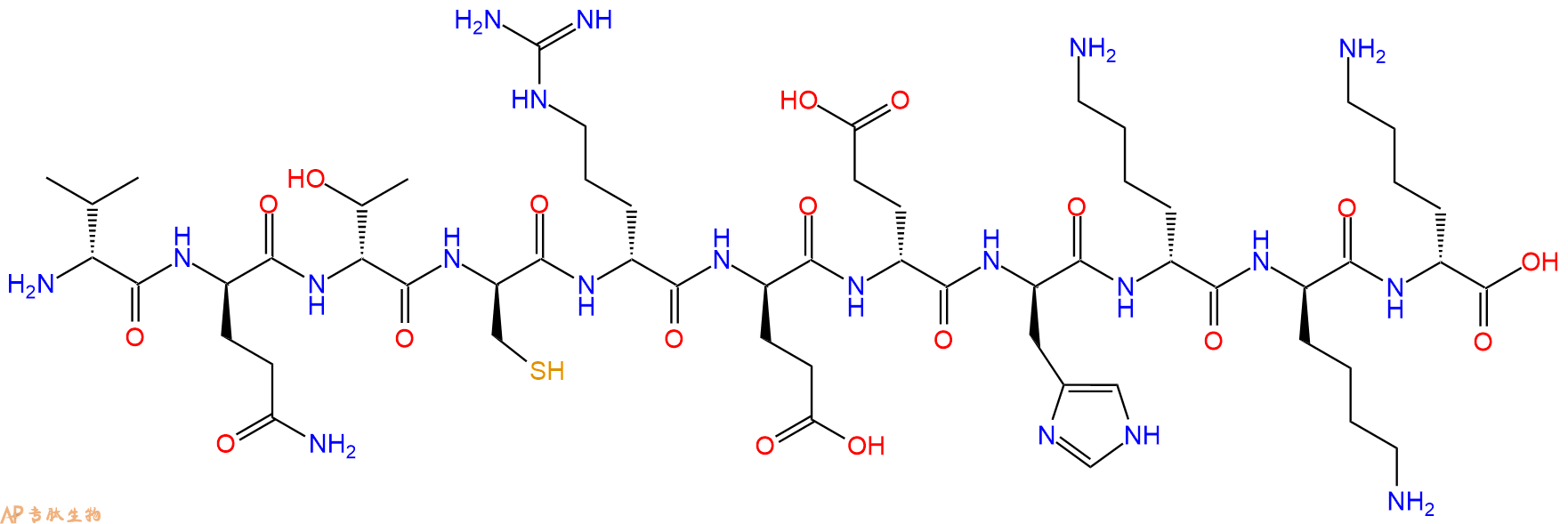 专肽生物产品H2N-DVal-DGln-DThr-DCys-DArg-DGlu-DGlu-DHis-DLys-D