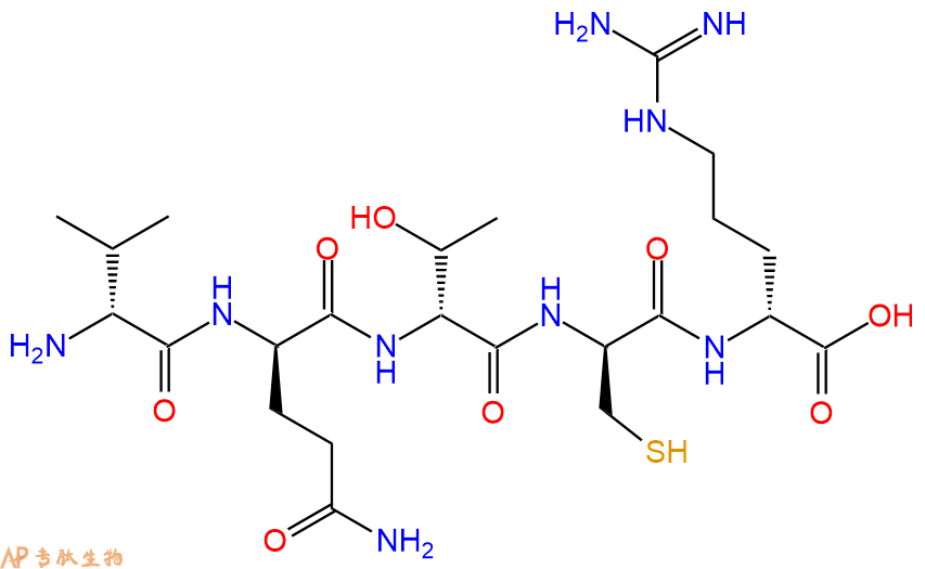 专肽生物产品H2N-DVal-DGln-DThr-DCys-DArg-COOH
