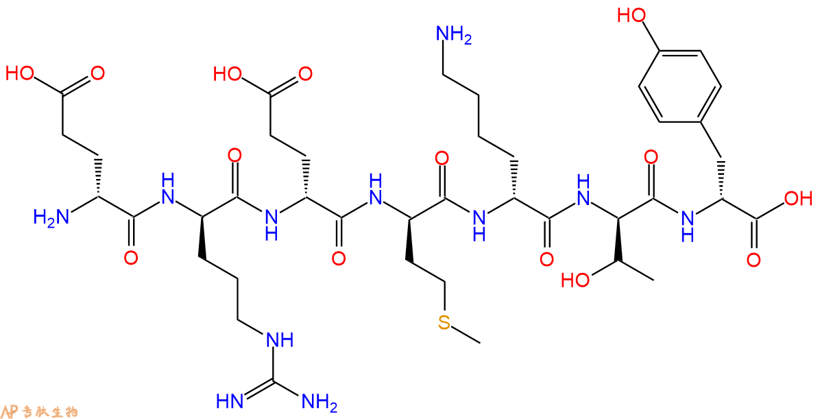 专肽生物产品H2N-DGlu-DArg-DGlu-DMet-DLys-DThr-DTyr-COOH