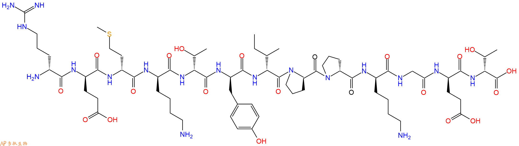 专肽生物产品H2N-DArg-DGlu-DMet-DLys-DThr-DTyr-DIle-DPro-DPro-D
