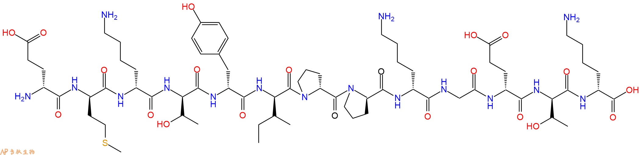 专肽生物产品H2N-DGlu-DMet-DLys-DThr-DTyr-DIle-DPro-DPro-DLys-G
