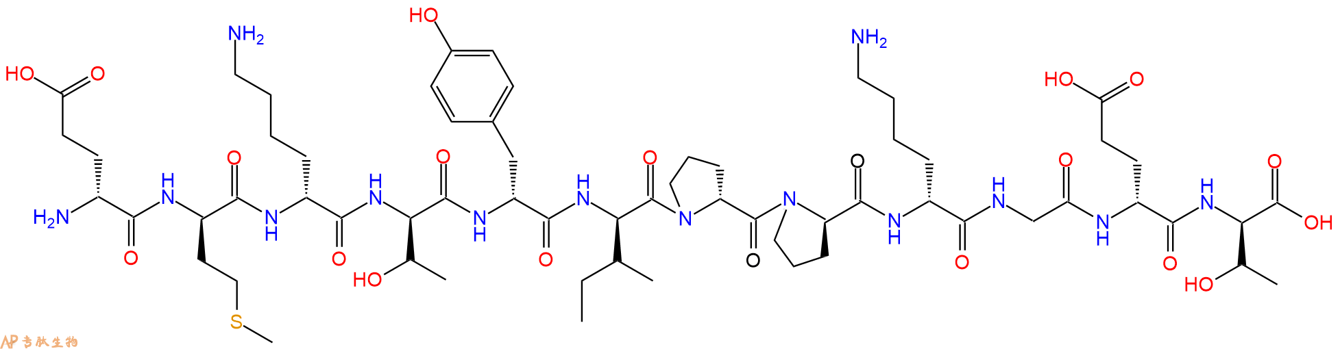 专肽生物产品H2N-DGlu-DMet-DLys-DThr-DTyr-DIle-DPro-DPro-DLys-G