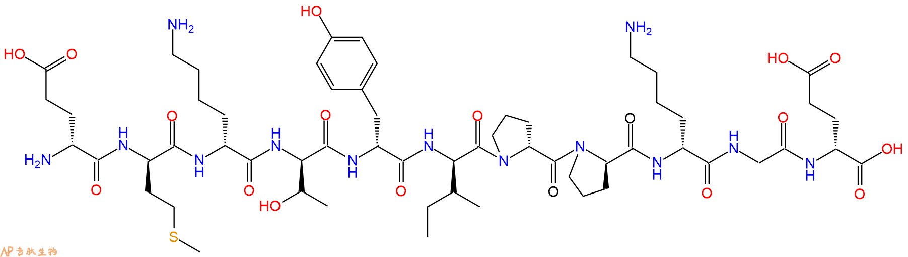 专肽生物产品H2N-DGlu-DMet-DLys-DThr-DTyr-DIle-DPro-DPro-DLys-G