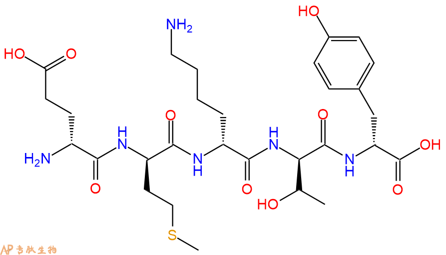 专肽生物产品H2N-DGlu-DMet-DLys-DThr-DTyr-COOH