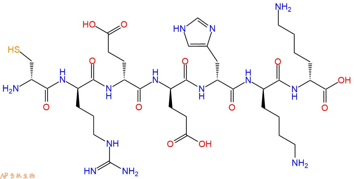 专肽生物产品H2N-DCys-DArg-DGlu-DGlu-DHis-DLys-DLys-COOH