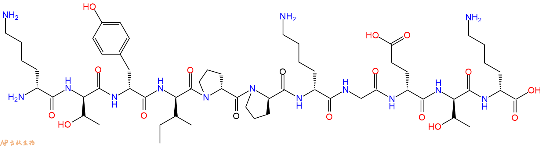 专肽生物产品H2N-DLys-DThr-DTyr-DIle-DPro-DPro-DLys-Gly-DGlu-DT