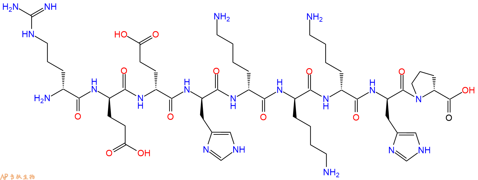 专肽生物产品H2N-DArg-DGlu-DGlu-DHis-DLys-DLys-DLys-DHis-DPro-C