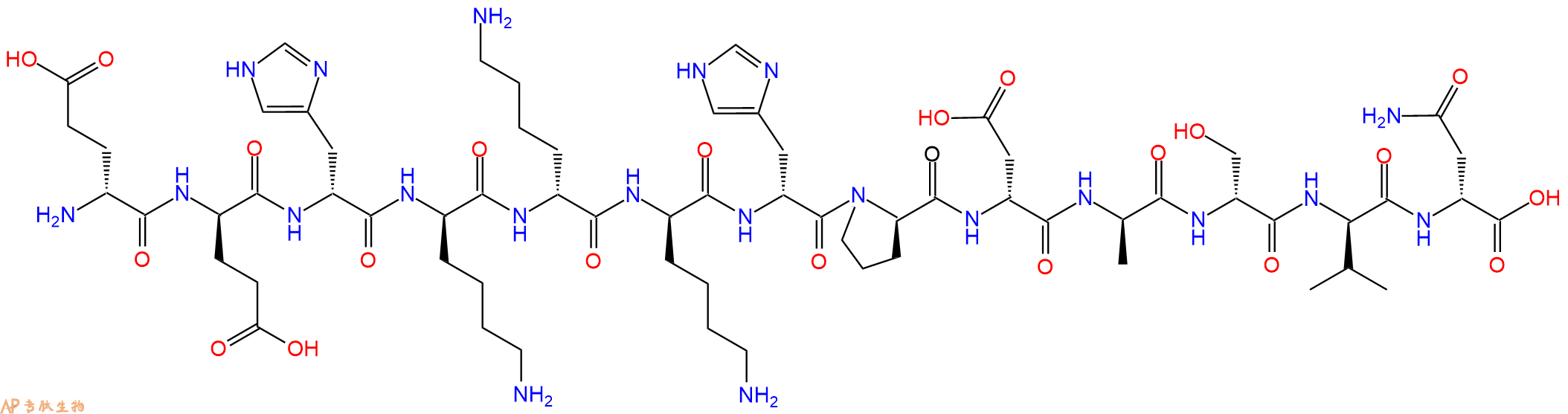 专肽生物产品H2N-DGlu-DGlu-DHis-DLys-DLys-DLys-DHis-DPro-DAsp-D