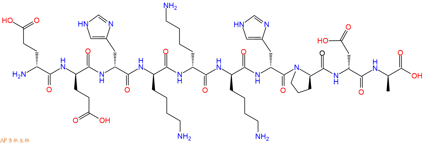 专肽生物产品H2N-DGlu-DGlu-DHis-DLys-DLys-DLys-DHis-DPro-DAsp-D