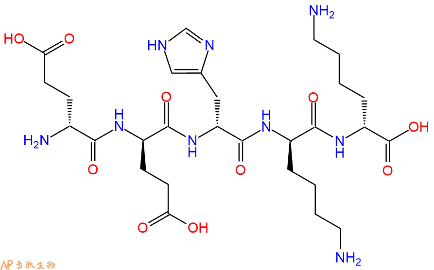 专肽生物产品H2N-DGlu-DGlu-DHis-DLys-DLys-COOH