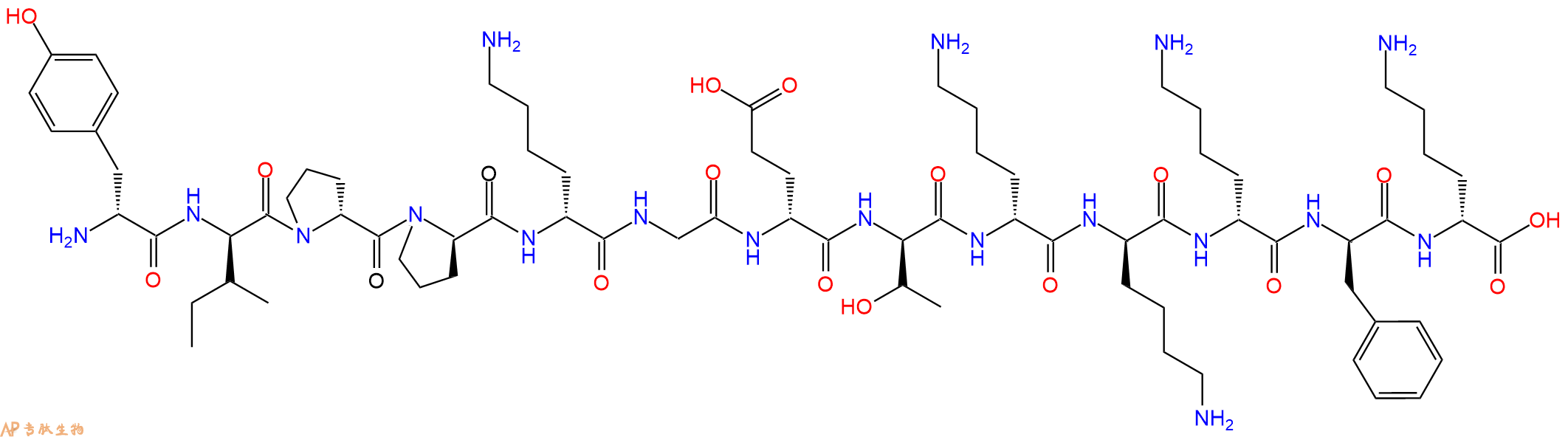 专肽生物产品H2N-DTyr-DIle-DPro-DPro-DLys-Gly-DGlu-DThr-DLys-DL