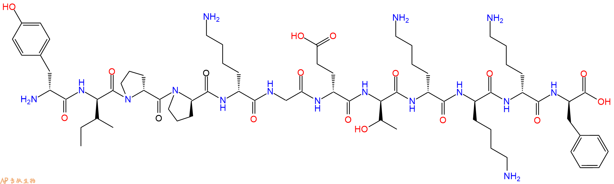 专肽生物产品H2N-DTyr-DIle-DPro-DPro-DLys-Gly-DGlu-DThr-DLys-DL