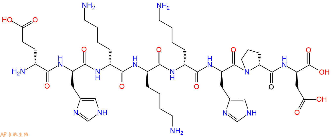 专肽生物产品H2N-DGlu-DHis-DLys-DLys-DLys-DHis-DPro-DAsp-COOH