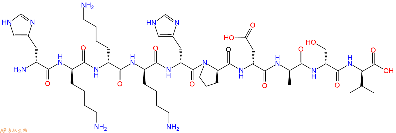专肽生物产品H2N-DHis-DLys-DLys-DLys-DHis-DPro-DAsp-DAla-DSer-D