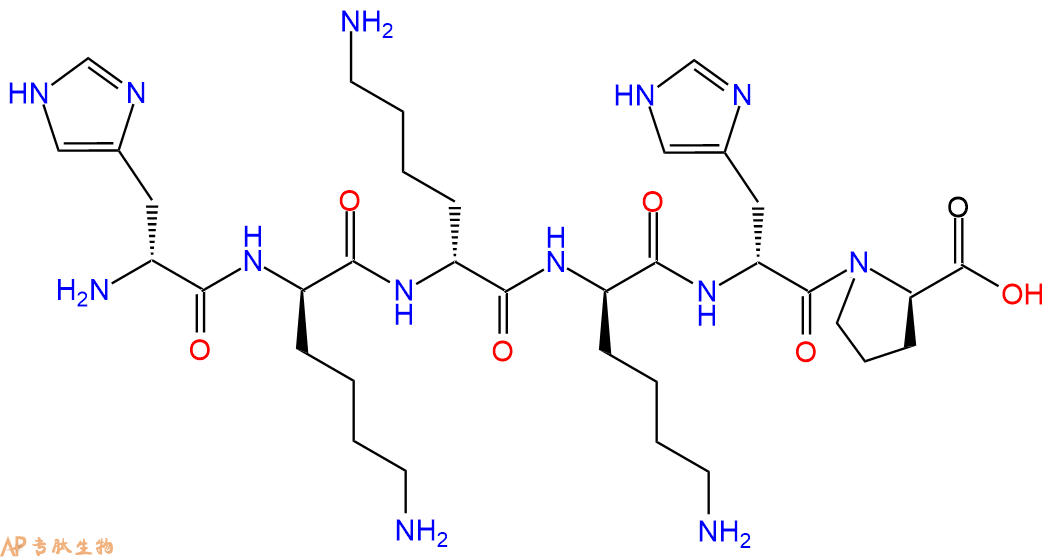 专肽生物产品H2N-DHis-DLys-DLys-DLys-DHis-DPro-COOH