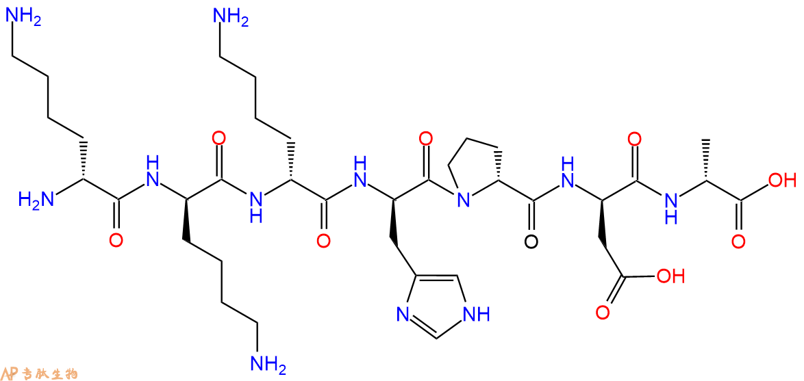 专肽生物产品H2N-DLys-DLys-DLys-DHis-DPro-DAsp-DAla-COOH