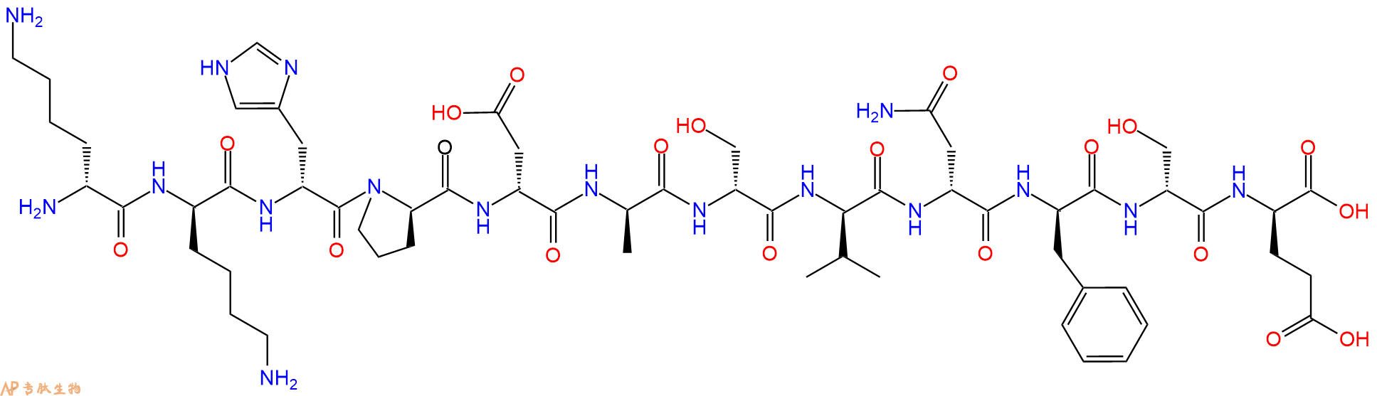 专肽生物产品H2N-DLys-DLys-DHis-DPro-DAsp-DAla-DSer-DVal-DAsn-D