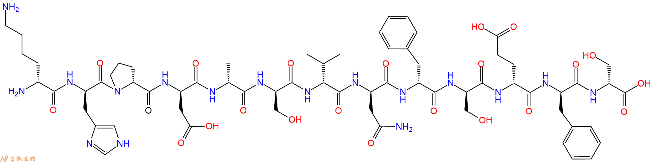 专肽生物产品H2N-DLys-DHis-DPro-DAsp-DAla-DSer-DVal-DAsn-DPhe-D