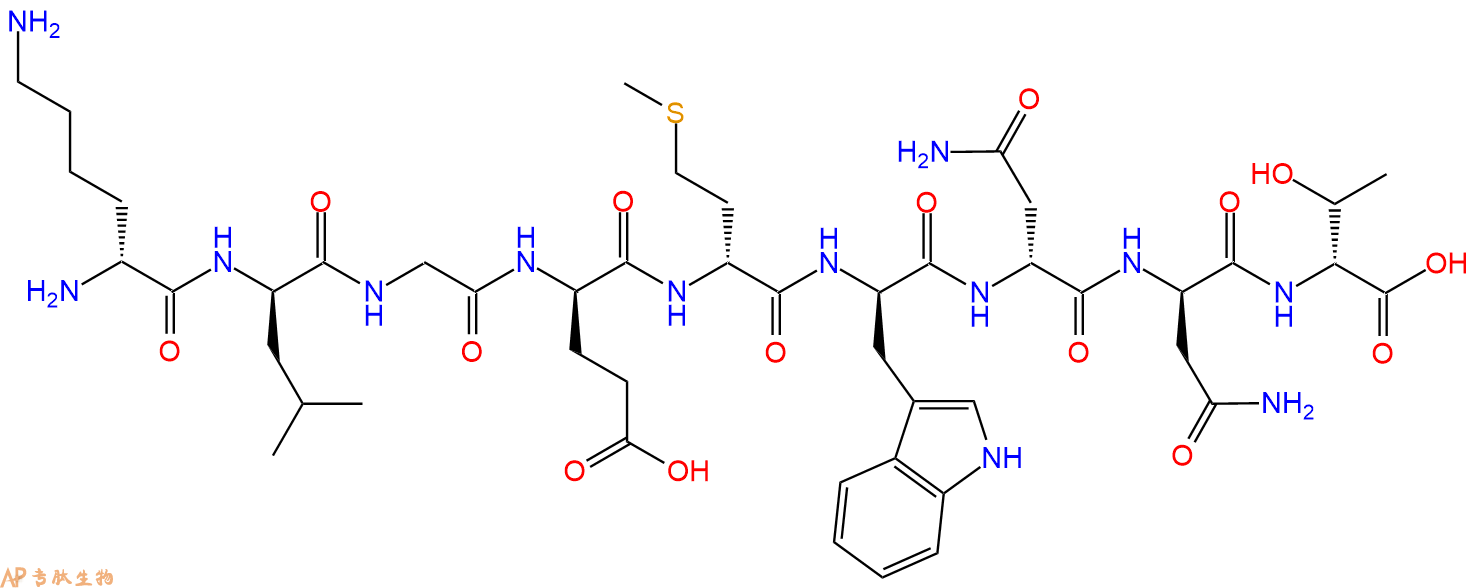 专肽生物产品H2N-DLys-DLeu-Gly-DGlu-DMet-DTrp-DAsn-DAsn-DThr-CO