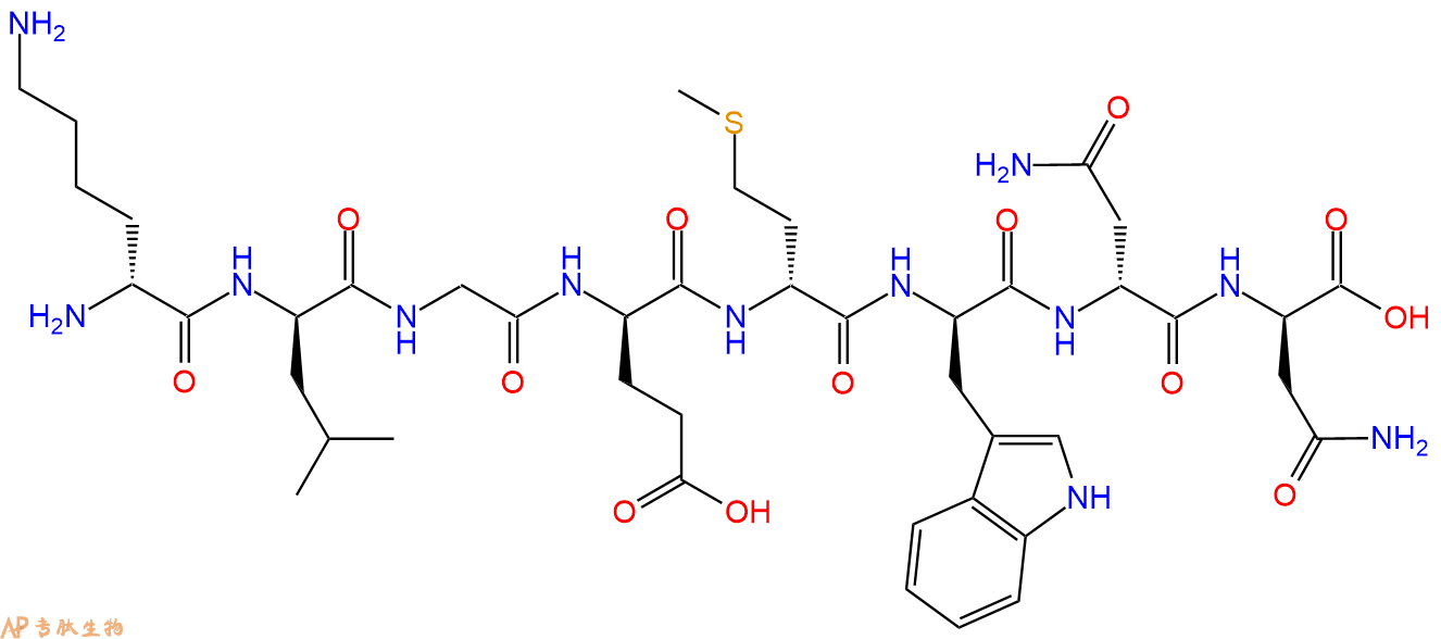专肽生物产品H2N-DLys-DLeu-Gly-DGlu-DMet-DTrp-DAsn-DAsn-COOH