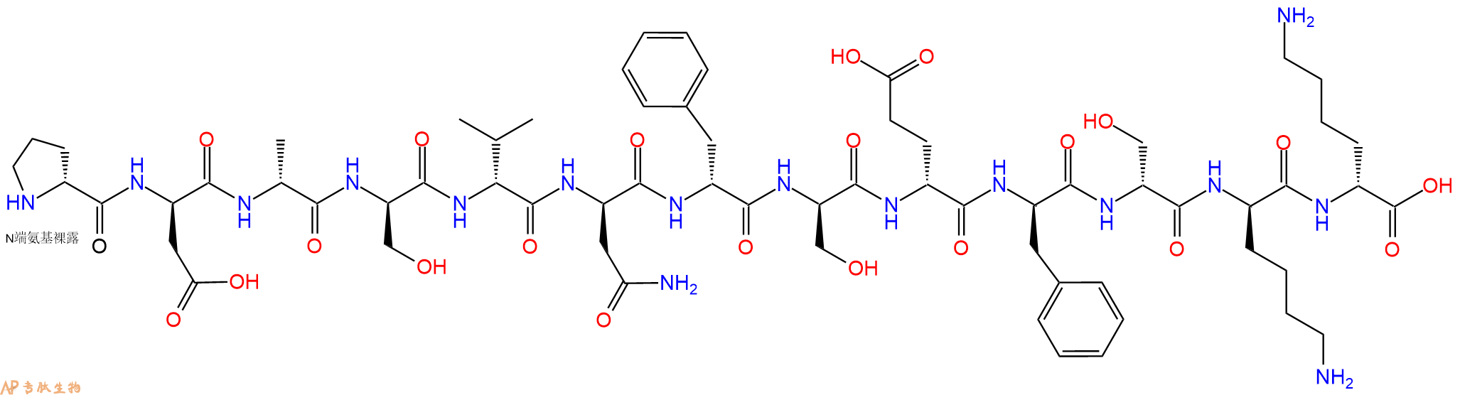 专肽生物产品H2N-DPro-DAsp-DAla-DSer-DVal-DAsn-DPhe-DSer-DGlu-D