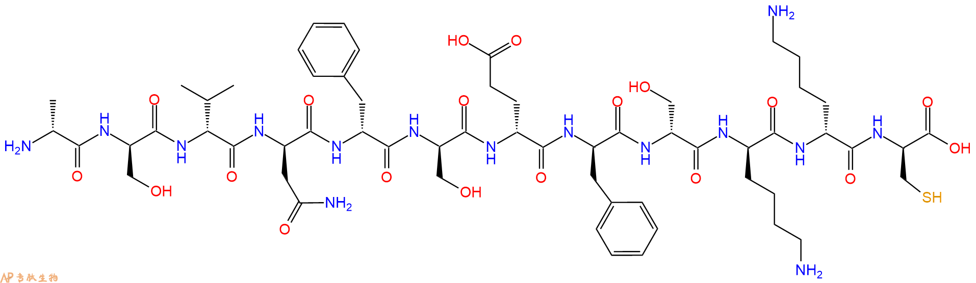 专肽生物产品H2N-DAla-DSer-DVal-DAsn-DPhe-DSer-DGlu-DPhe-DSer-D