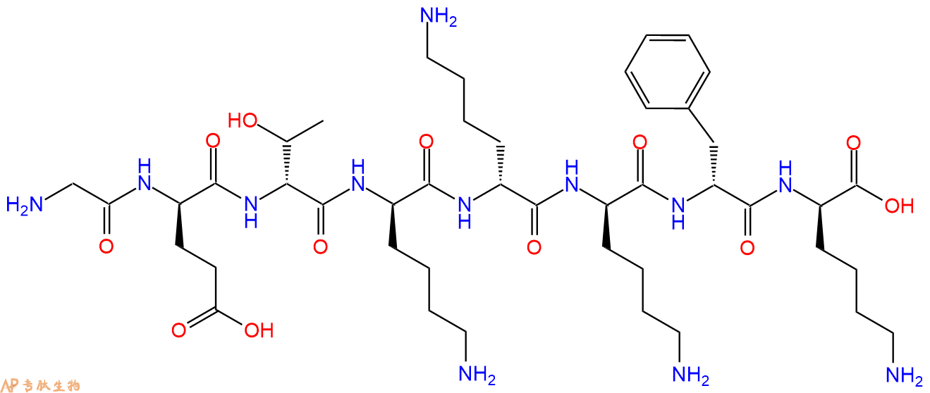 专肽生物产品H2N-Gly-DGlu-DThr-DLys-DLys-DLys-DPhe-DLys-COOH