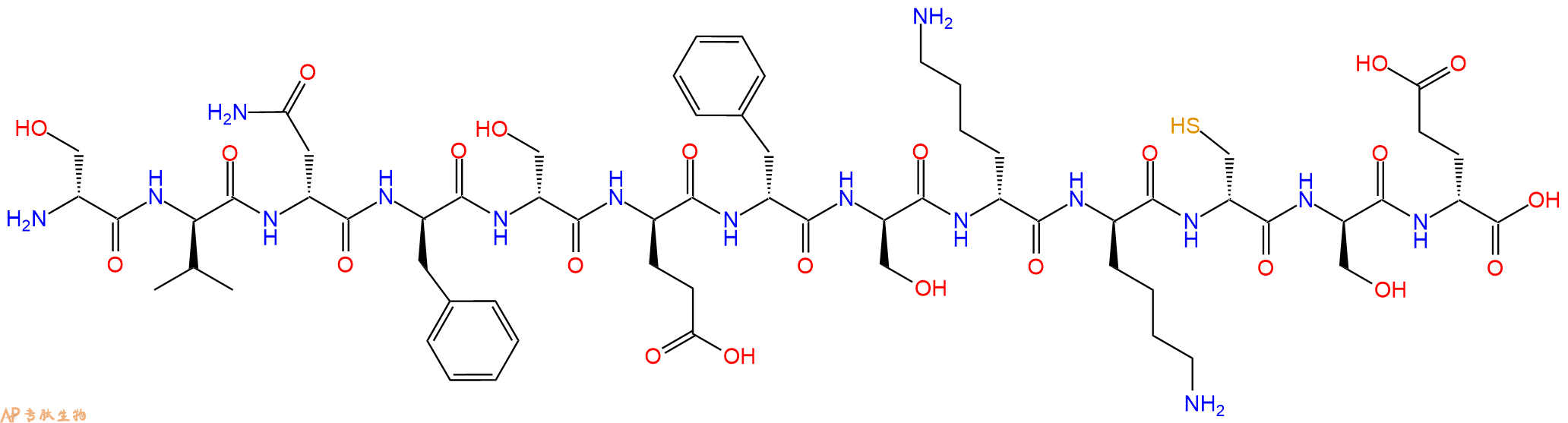 专肽生物产品H2N-DSer-DVal-DAsn-DPhe-DSer-DGlu-DPhe-DSer-DLys-D