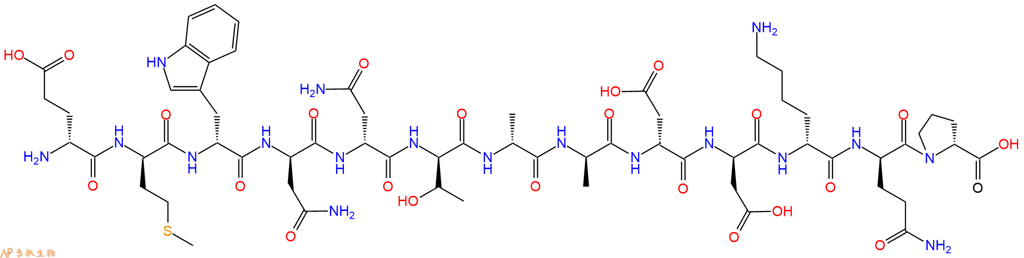 专肽生物产品H2N-DGlu-DMet-DTrp-DAsn-DAsn-DThr-DAla-DAla-DAsp-D