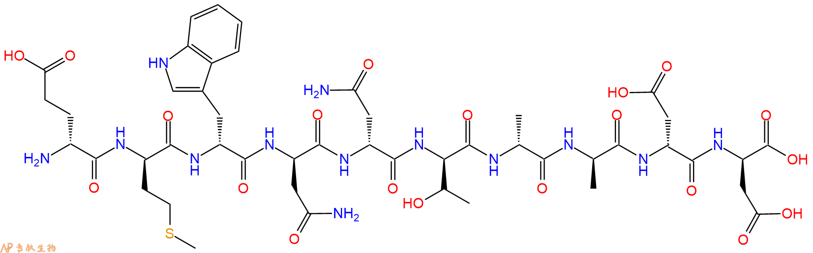 专肽生物产品H2N-DGlu-DMet-DTrp-DAsn-DAsn-DThr-DAla-DAla-DAsp-D